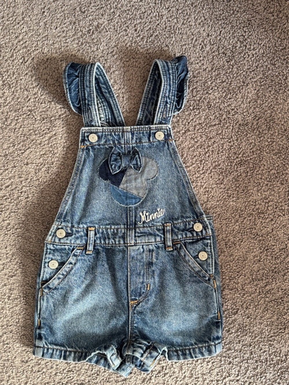 GAP x Disney Denim Minnie Short Overalls - 3T (Like NEW)